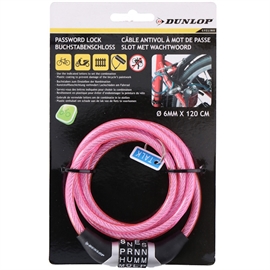 Dunlop kombinationslås, 4 bokstäver i rosa